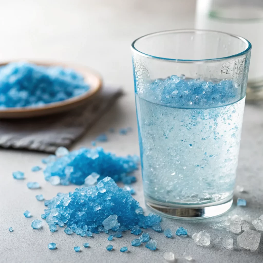 Blue Salt Trick Recipe for Men in a clear glass