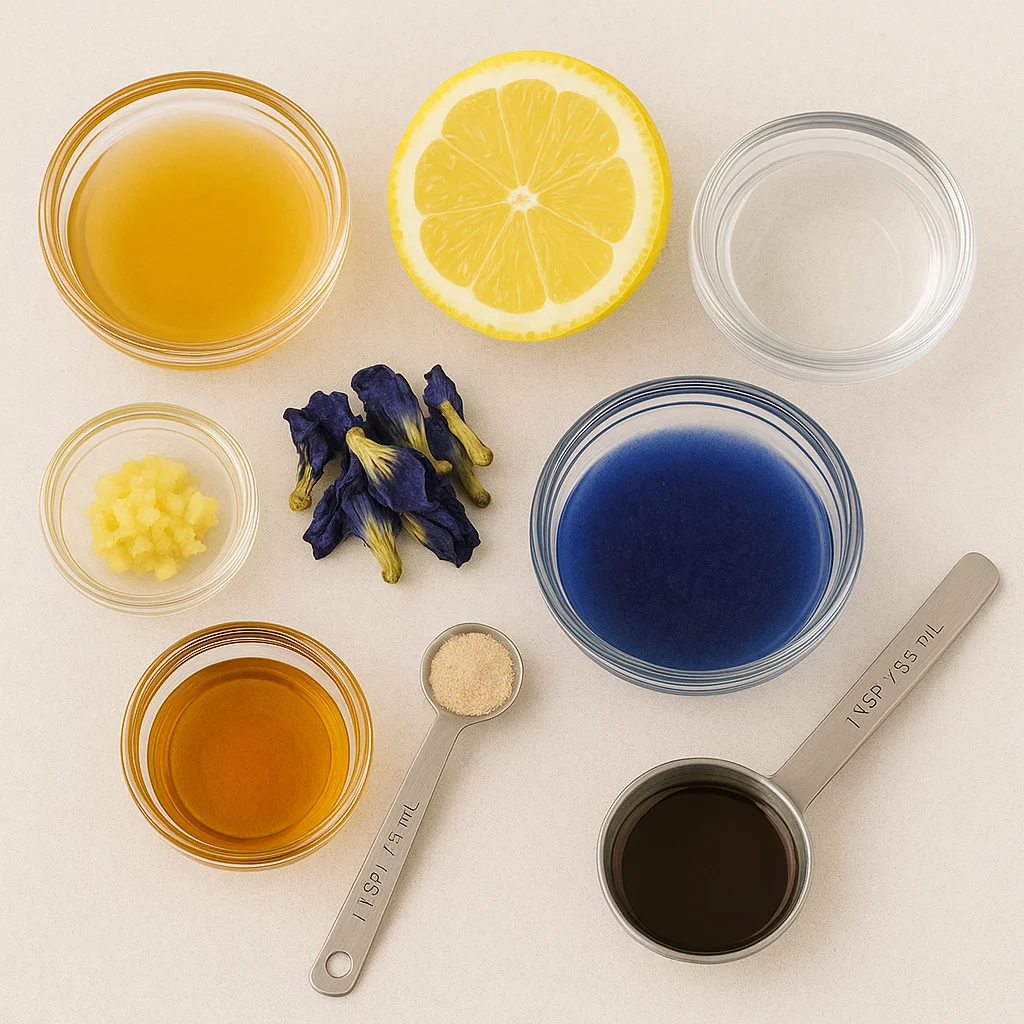 brazilian-mounjaro-recipe-ingredients-.webp Ingredients for Brazilian Mounjaro recipe including lemon, ginger, and apple cider vinegar