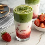 Iced Strawberry Matcha Latte Recipe – 3-layered summer drink