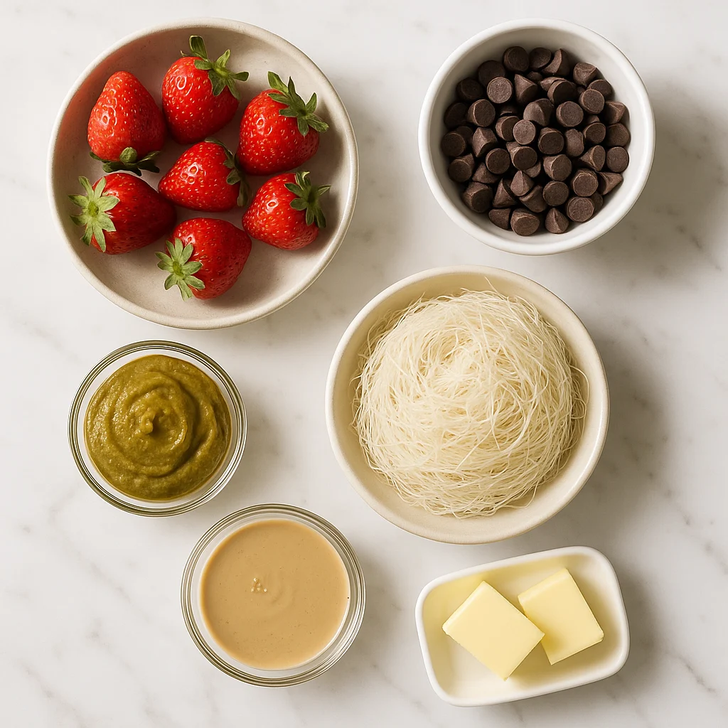 dubai-chocolate-strawberries-ingredients.webp Ingredients for Dubai chocolate strawberries recipe