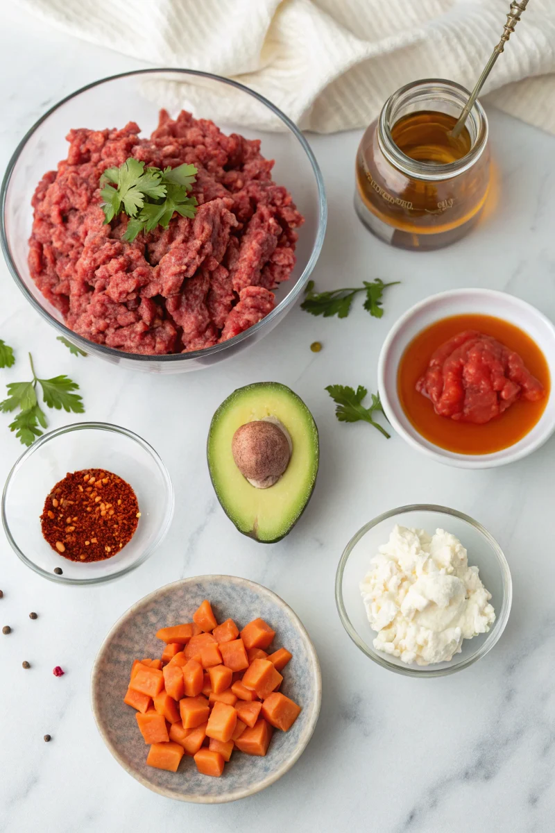 hot honey ground beef bowl ingredients