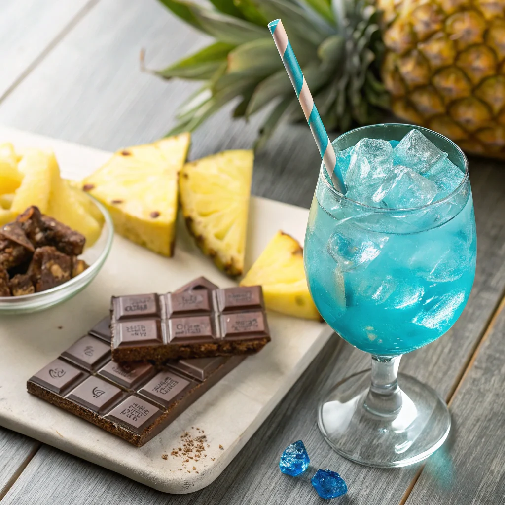 ocean-love-colada-serving.webp Ocean Love Colada Recipe served tropical style with chocolate bars