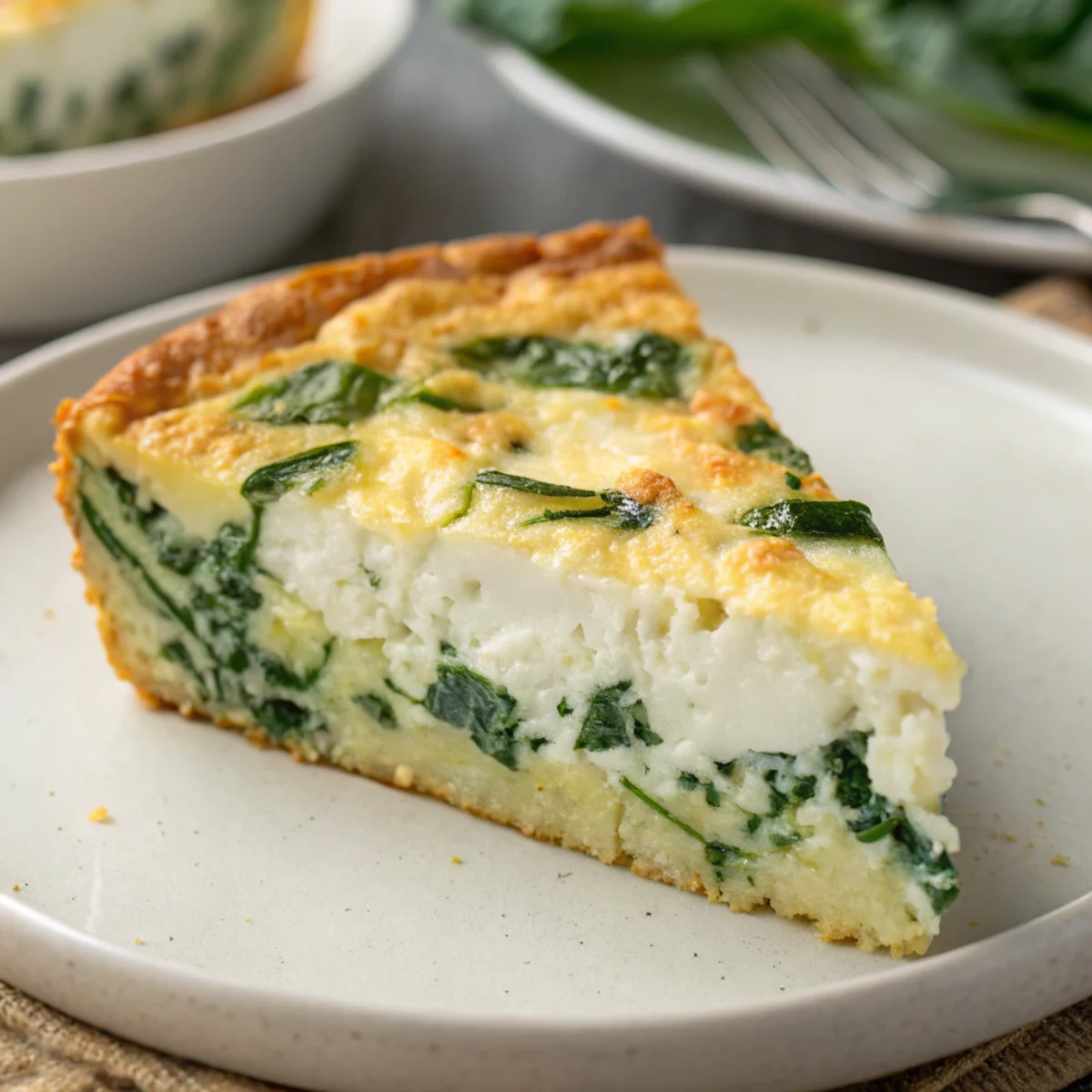 Serving suggestion for breakfast egg bake with cottage cheese