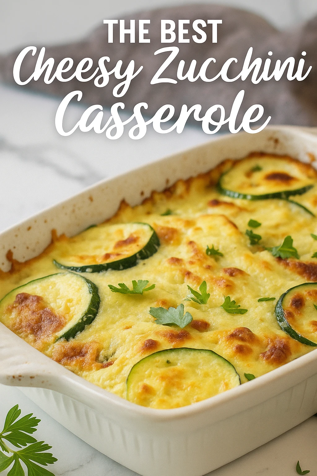 Cheesy zucchini casserole - visual for pinterest