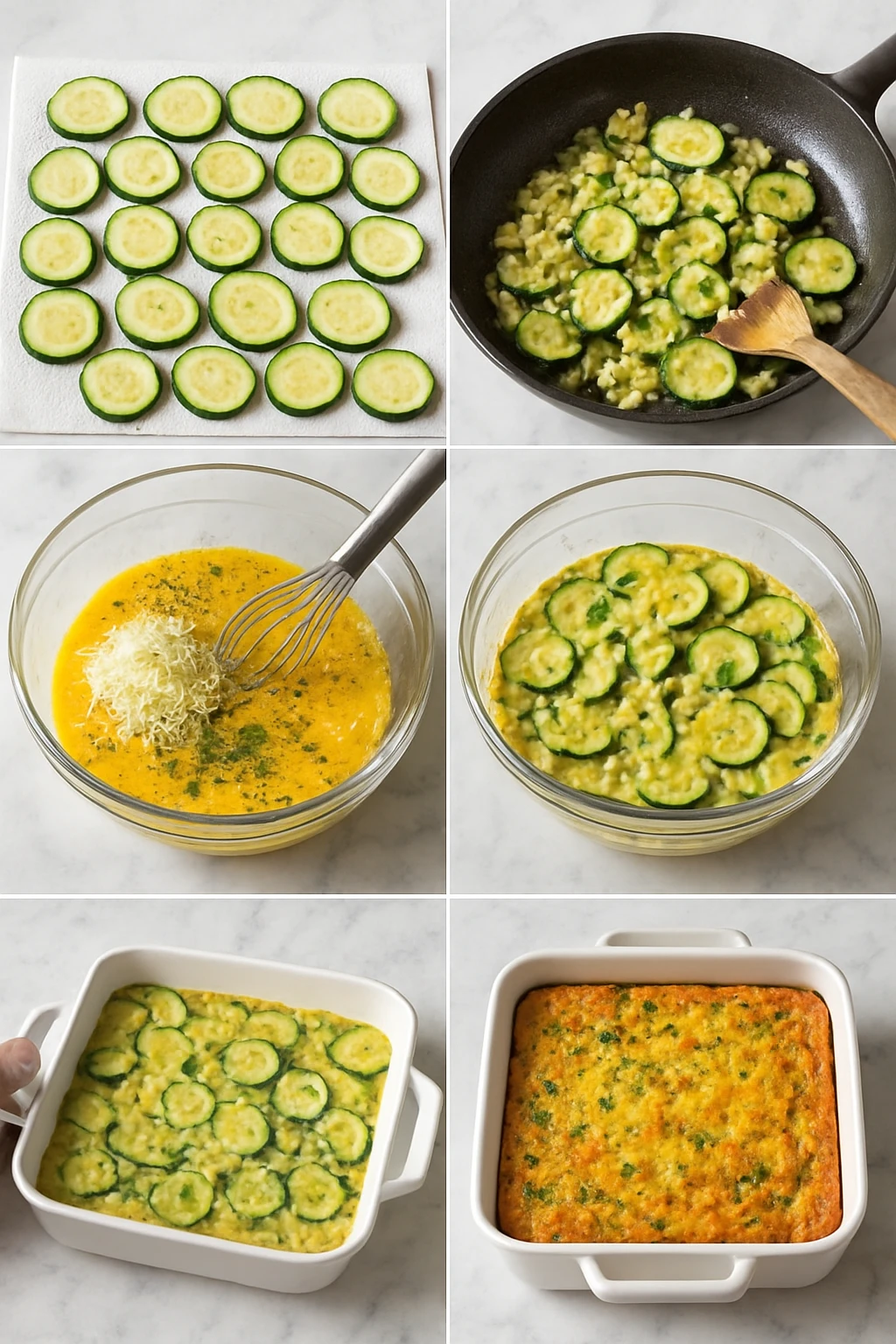 Step-by-step preparation of cheesy zucchini casserole