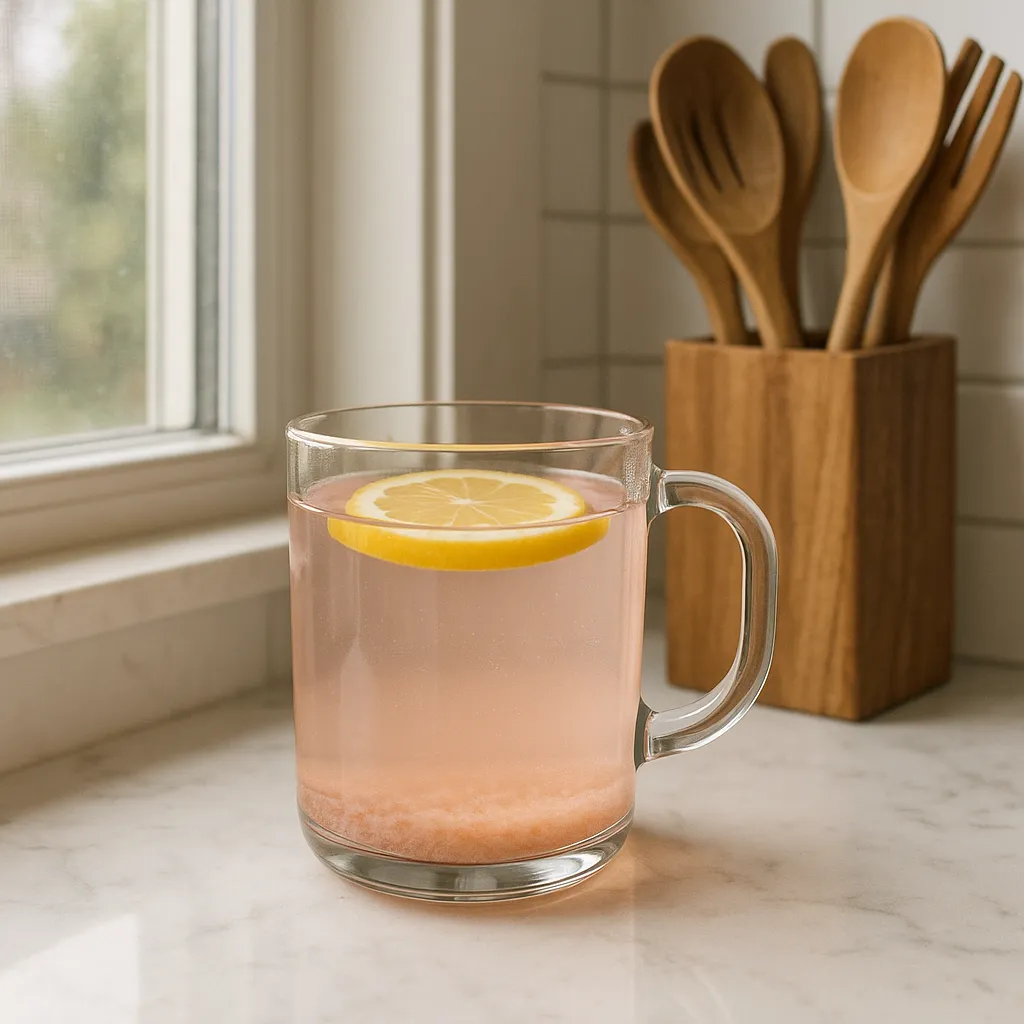 Japanese pink salt diet recipe morning drink with lemon