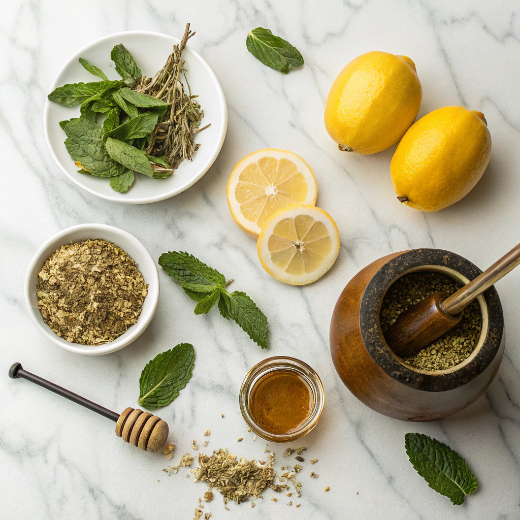 Ingredients for yerba mate tea weight loss recipe