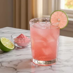 Pink Salt Trick fasting-friendly drink in a clear glass (Does Pink Salt Break a Fast)