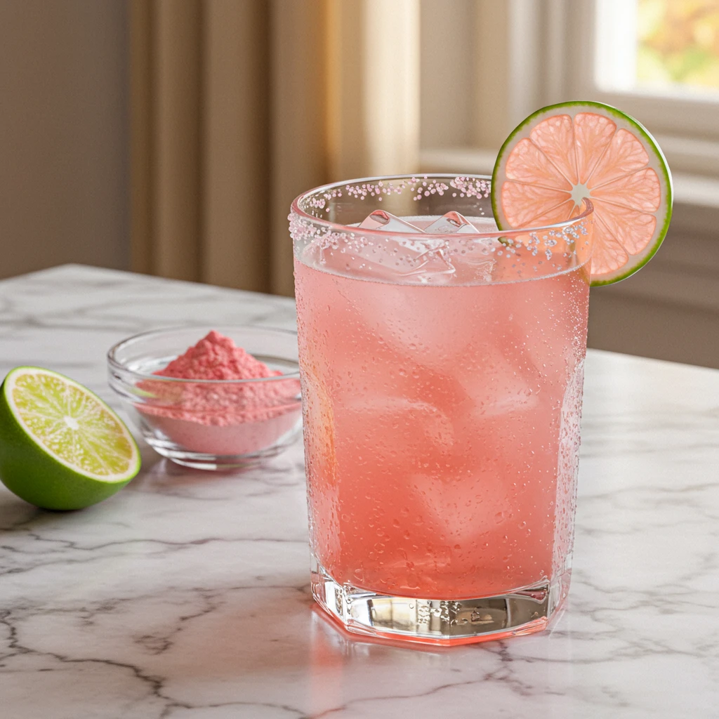 Pink Salt Trick fasting-friendly drink in a clear glass (Does Pink Salt Break a Fast)